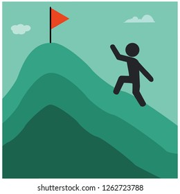 Man Climbing Mountain