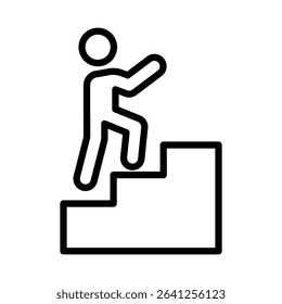 Man climbing outline set sign