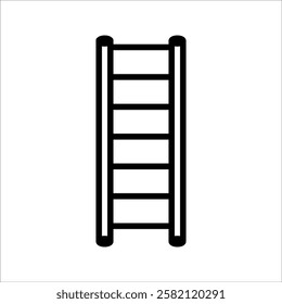 Man climbing, people walking going up on step ladder icon vector image, with white background