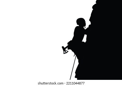 man climbing rock. illustration vector eps. sports and motivational