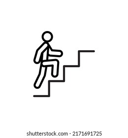 Man Climbing Stairs Icon On White Stock Vector (Royalty Free ...