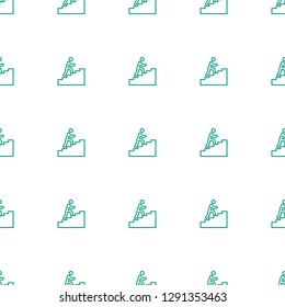 man climbing stairs icon pattern seamless white background. Editable outline man climbing stairs icon. man climbing stairs icon pattern for web and mobile.