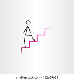 man climbing stairs vector icon design 