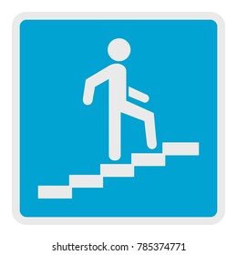 Man climbing the stairway icon. Flat illustration of man climbing the stairway vector icon for web.
