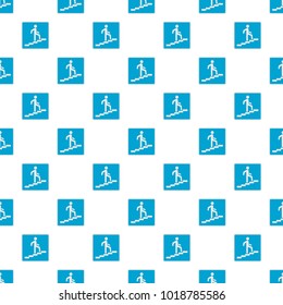Man climbing the stairway pattern seamless in flat style for any design