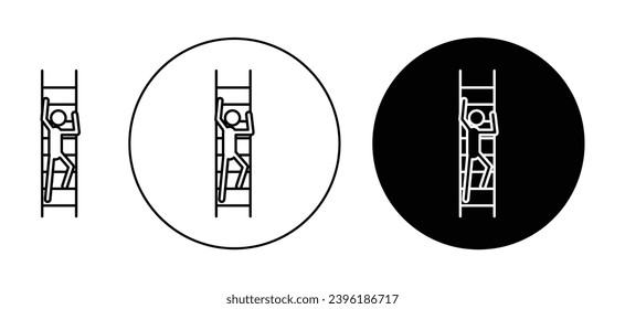 Man climbing vector illustration set. Man climbing person career ladder icon suitable for apps and websites UI designs.