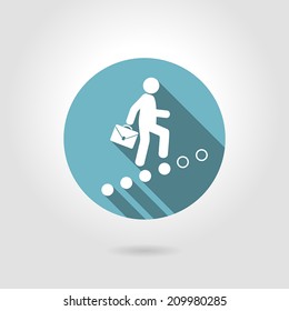 man climbs up the career ladder - Shutterstock ID 209980285