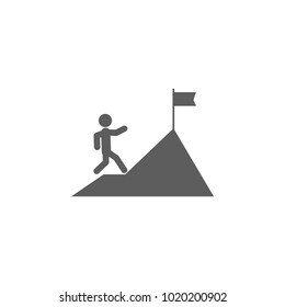 a man climbs a mountain icon. Element of finance for mobile concept and web apps. Icon for website design and development, app development. Premium icon on white background