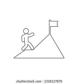 a man climbs a mountain icon. Element of Finance for mobile concept and web apps icon. Outline, thin line icon for website design and development, app development