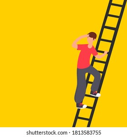 Hombre sube a la escalera