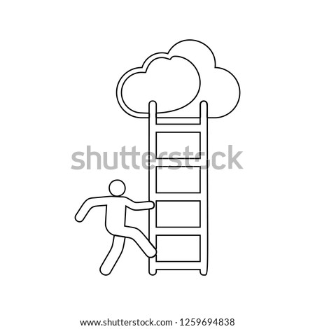 a man climbs the stairs icon. Element of Sucsess and awards for mobile concept and web apps icon. Thin line icon for website design and development, app development