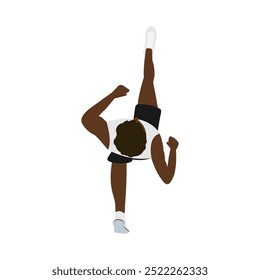  Man Clipart, Cartoon Running Man. Black running man. Top view of running man.