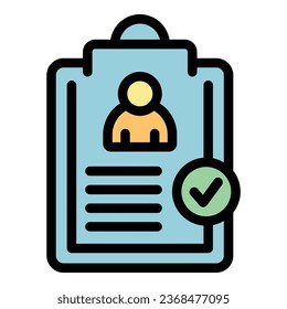 Man clipboard icon outline vector. Finance credit. Money business color flat