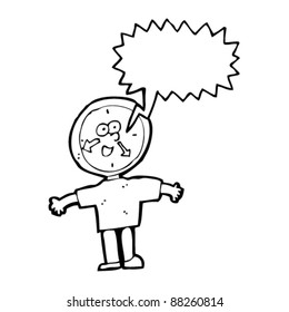 man with clock head cartoon