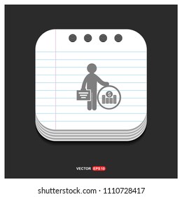 Man with clock and money icon