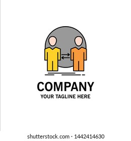 Man, Clone, User, Identity, Duplicate Business Logo Template. Flat Color