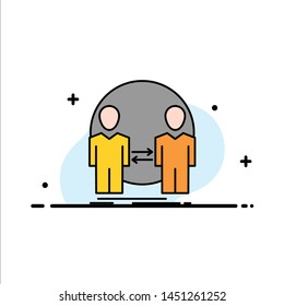 Man, Clone, User, Identity, Duplicate  Business Flat Line Filled Icon Vector Banner Template