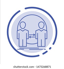 Man, Clone, User, Identity, Duplicate Blue Dotted Line Line Icon