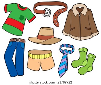 Man clothes collection - vector illustration.