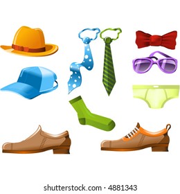 Man clothes icon set