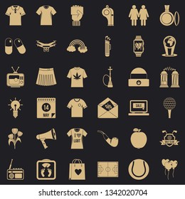 Man clothes icons set. Simple style of 36 man clothes vector icons for web for any design