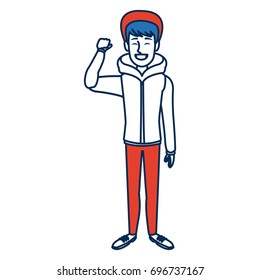 man with clothes snow hat standing character