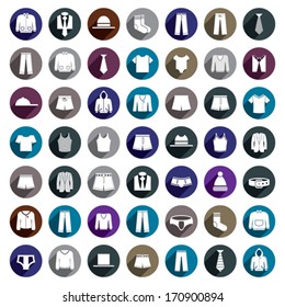 Man Clothes Vector Icon Set.