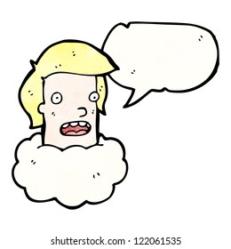 man in cloud cartoon