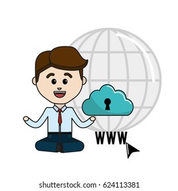 man with cloud data security service