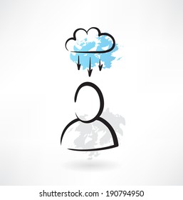 man and cloud grunge icon