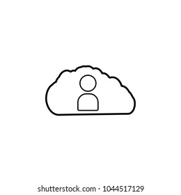 man in the cloud icon. Element of online education icon for mobile concept and web apps. Thin line  icon for website design and development, app development on white background