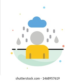 Man, Cloud, Rainy Abstract Flat Color Icon Template. Vector Icon Template background