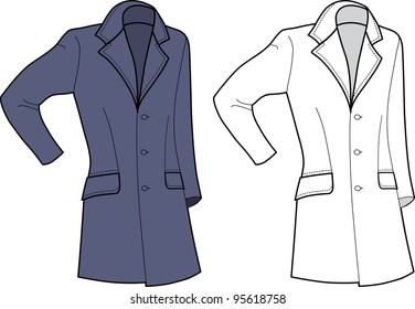 Man Coat (front view) isolated on white background