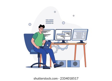 Man Coder Development Programming Computer