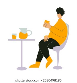 man with coffee break illustrations