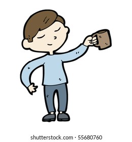 man with coffee mug cartoon