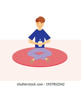 Man with coffee (vector illustration)