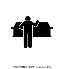 Man coffin funeral burial icon. Element of pictogram death illustration