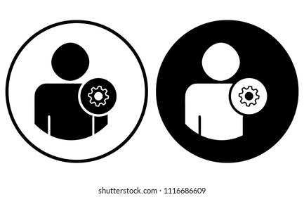 Man with cog icon