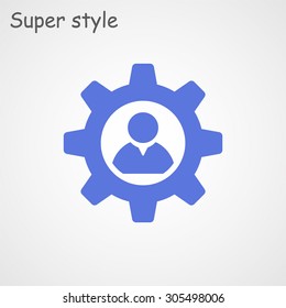 man and cog icon