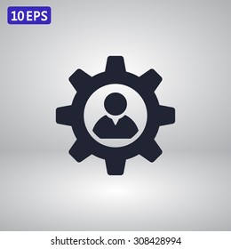 man and cog icon