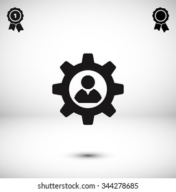 man and cog icon