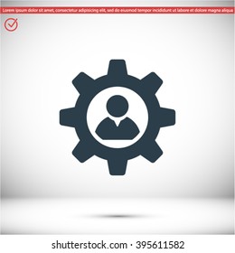 man and cog icon