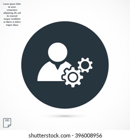man and cog icon