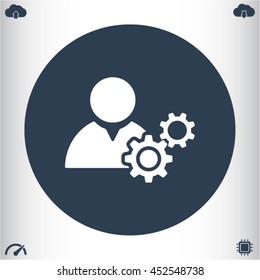 man and cog icon