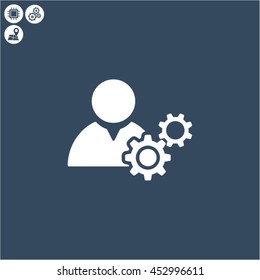 man and cog icon
