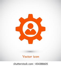 man and cog icon