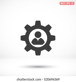 Man and cog  icon