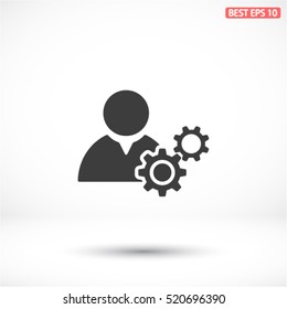 Man and cog  icon