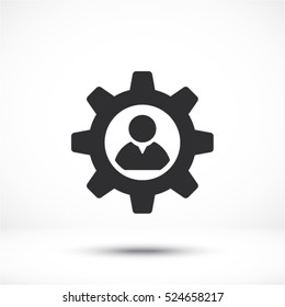 Man and cog  icon